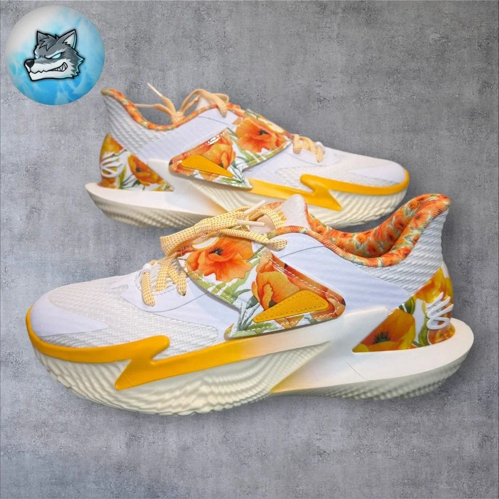 Men Under Armour Fox 2 POPPY White Gold Basketball Shoes Size 12 6013949-100